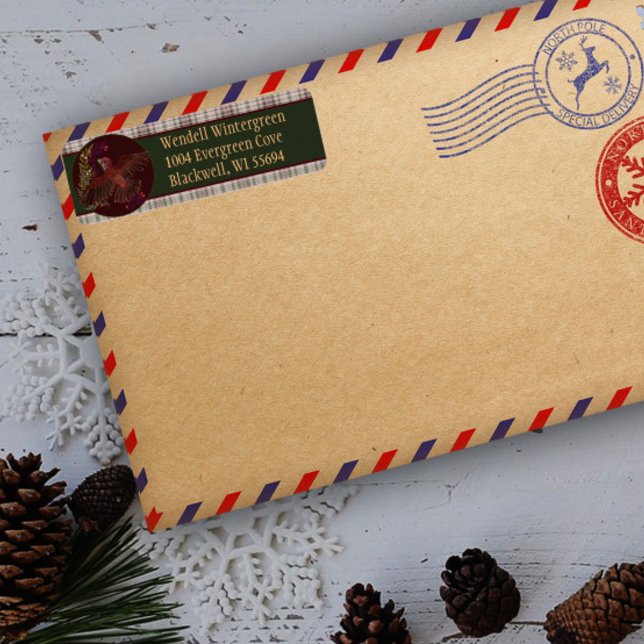 Yuletide Greetings Lila Finch (Winter Bird Address Labels, lovely nature purple finch address labels for sending out your greeting)