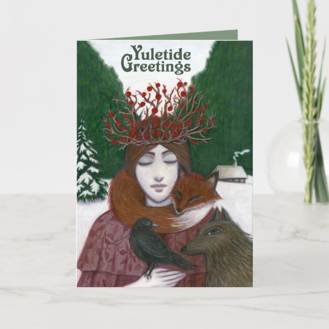 Yuletide Grußkarte Feiertagskarte (Vorderseite)