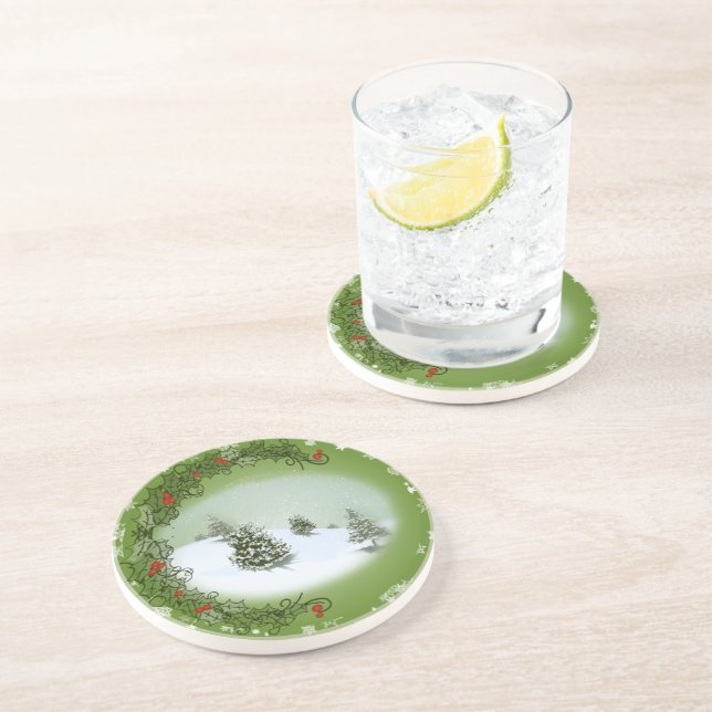 Yuletide Joy - Beverage Coaster (Szene) Getränkeuntersetzer (Seite)