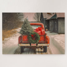 Yuletide Lieferung: Der rote LKW des Weihnachtsman