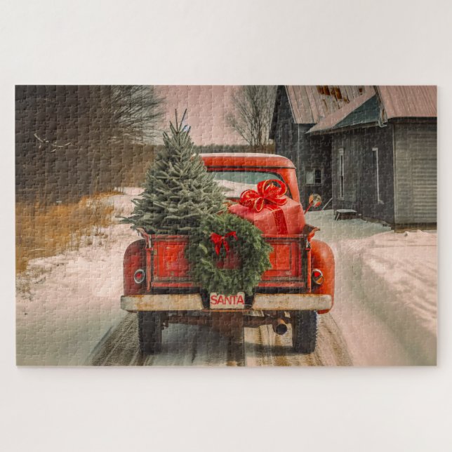 Yuletide Lieferung: Der rote LKW des Weihnachtsman (Horizontal)