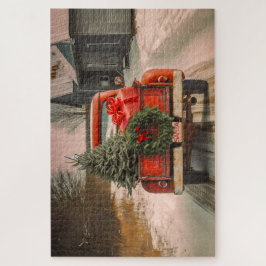 Yuletide Lieferung: Der rote LKW des Weihnachtsman