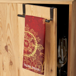 Yuletide Opulence: Goldene Weihnachtsdinge Geschirrtuch