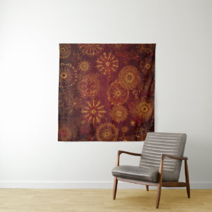 Yuletide Opulence: Goldene Weihnachtsdinge Wandteppich