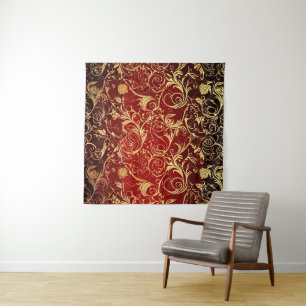 Yuletide Opulence: Goldene Weihnachtsdinge Wandteppich