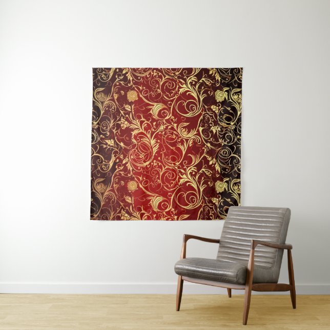 Yuletide Opulence: Goldene Weihnachtsdinge Wandteppich (Beispiel (Horizontal))