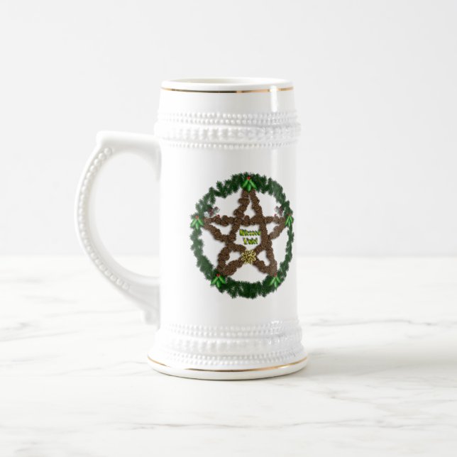 Yuletide Pentagramm Bierglas (Links)