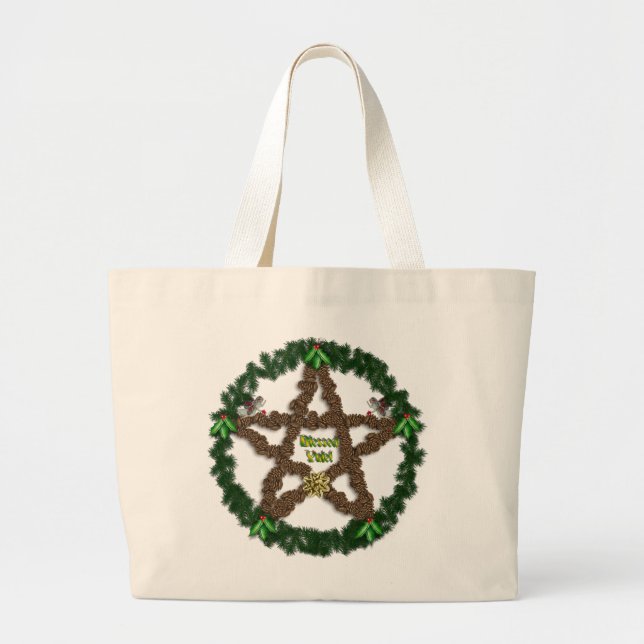 Yuletide Pentagramm Jumbo Stoffbeutel (Vorne)