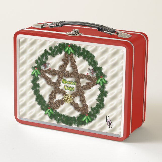 Yuletide Pentagramm Metall Brotdose (Vorderseite)
