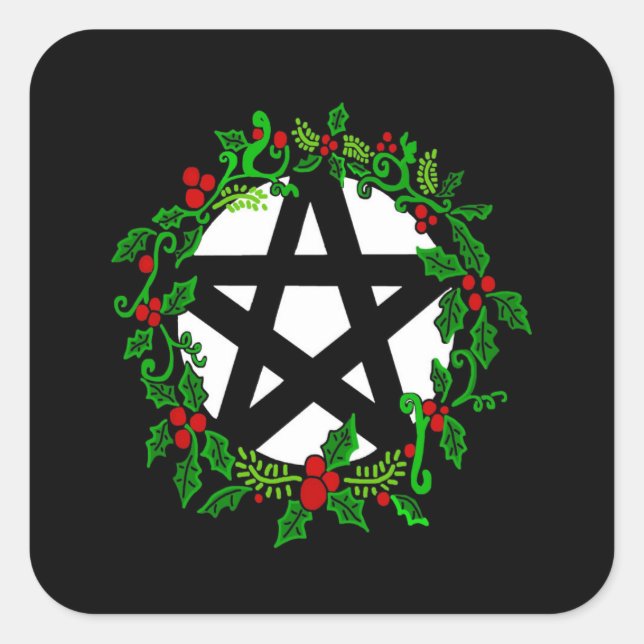 Yuletide Pentagramm Sticker (Vorderseite)