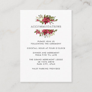 Yuletide   Poinsettia WEDDING Hotel Unterkunft Begleitkarte