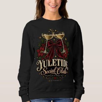 Yuletide Social Club Champagner-Weihnachtspullover Sweatshirt
