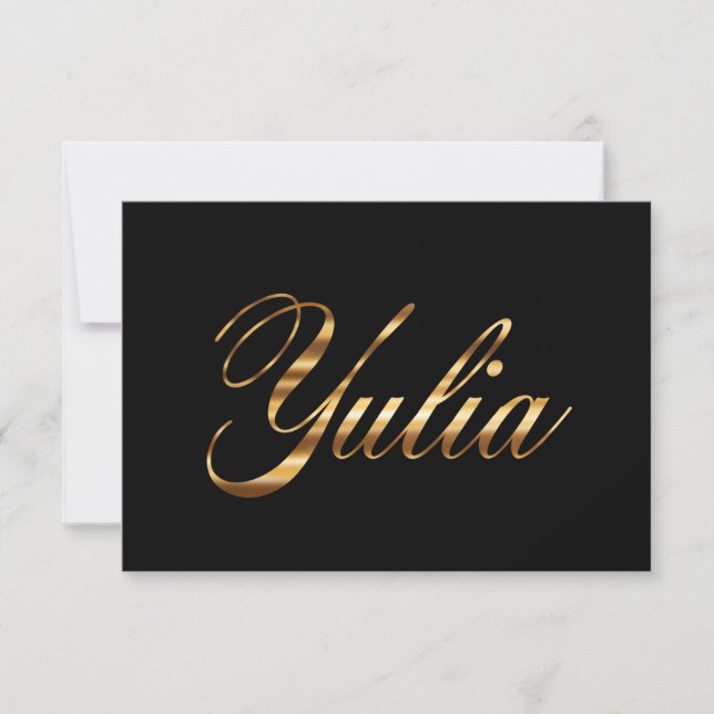 Yulia gold Design Lettering Karte (Vorderseite)