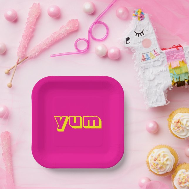 Yum Pink & Yellow Paper Party Teller (Party)