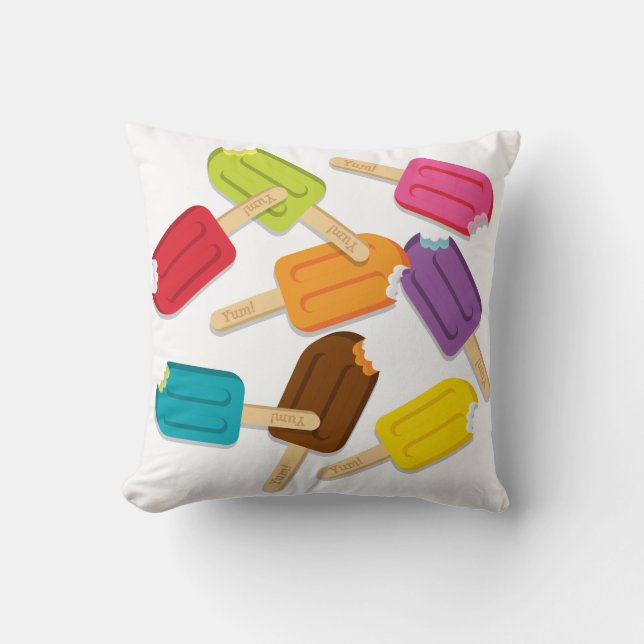 Yum! Popsicle-Kissen - QUADRAT (Art B) Kissen (Vorderseite)