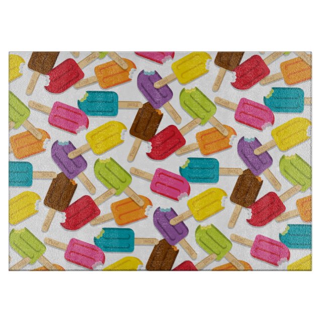 Yum! Popsicle-Schneidebrett - Weiß Schneidebrett (Vorderseite)