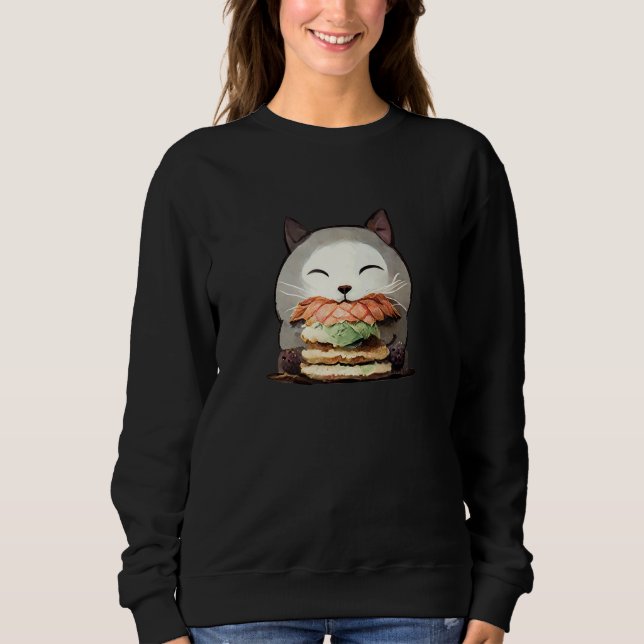 Yum Yum Cats Cat Hamburger Catburger Cat Sweatshirt (Vorderseite)