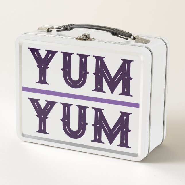 YUM YUM Lunch Box - Police violette (Devant)