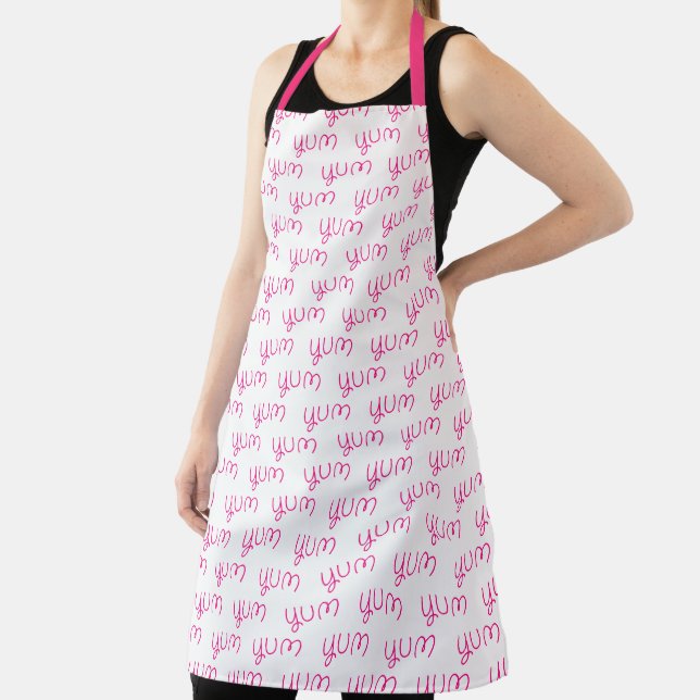 Yum Yum Pink Typografy Fun Schürze (InSitu)