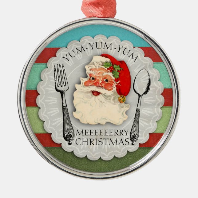 Yum yum yum Santa Gabel Löffel Weihnachtsschmuck (Vorne)