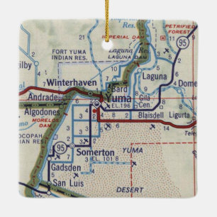 Yuma Arizona Vintage Karte Keramikornament