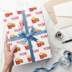 Yumburgers und Pommes frites Party Geschenkpapier