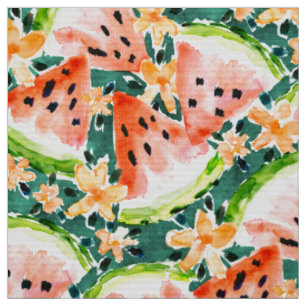YUMMER SOMMER Aquarell-Wassermelonen Stoff