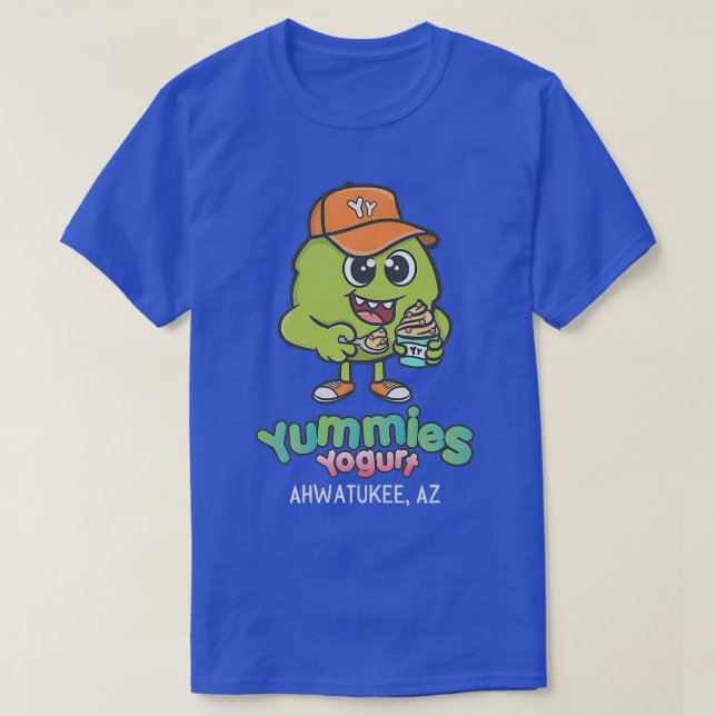 Yummies Jogurt, gefroren, Boba-Tee, dunkel T-Shirt (Design vorne)