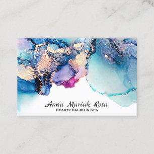 *~* Yummy Abstrakt Türkis Aquamarin AP29 Gold Gild Visitenkarte