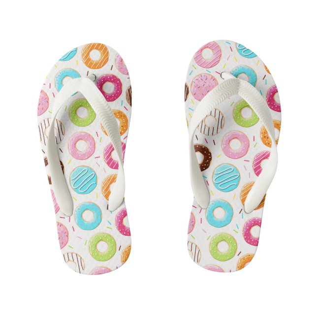 Yummy bunter Sprinkles donuts Spitzmuster Kinderbadesandalen (Fußbett)