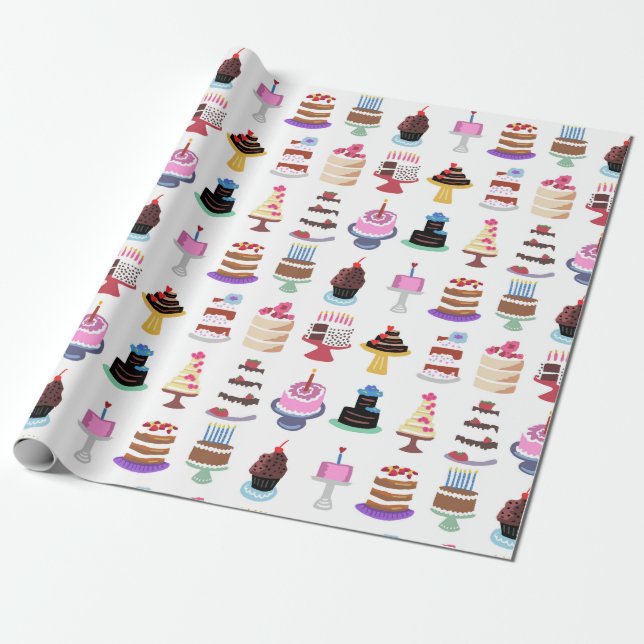 Yummy Cakes Wrapping Paper Geschenkpapier (Ungerollt)