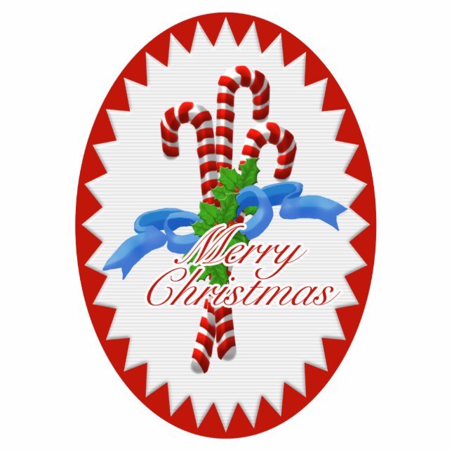 Yummy Candy Cane Weihnachtsdekoration Fotoskulptur Ornament (Vorne)