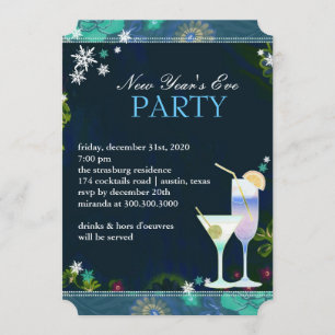 Yummy Cocktails Silvester Party Einladung