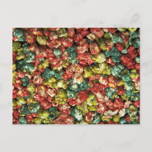 Yummy Colored Popcorn Postkarte (Vorderseite)