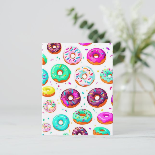 Yummy-Creme-Donuts Postkarte (Stehend Vorderseite)
