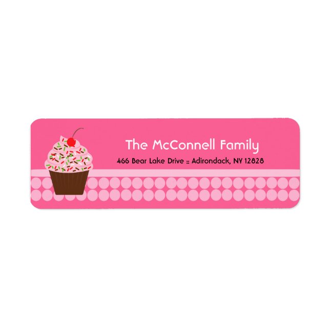 Yummy Cupcake PRINTABLE ADRESSE ETIKETTEN (Vorne)