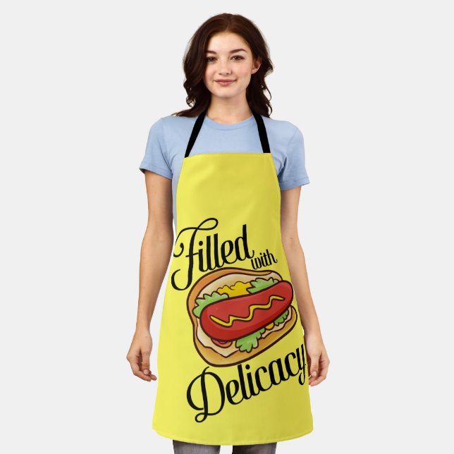 Yummy Delicacy Hotdog Cartoon Schürze (Getragen)