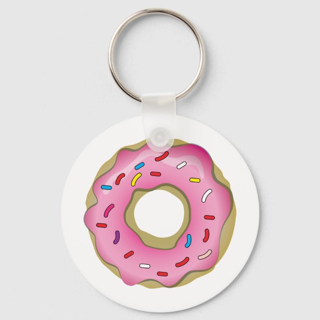Yummy Donut mit Eisen und Sprinklen Schlüsselanhänger (Vorderseite)