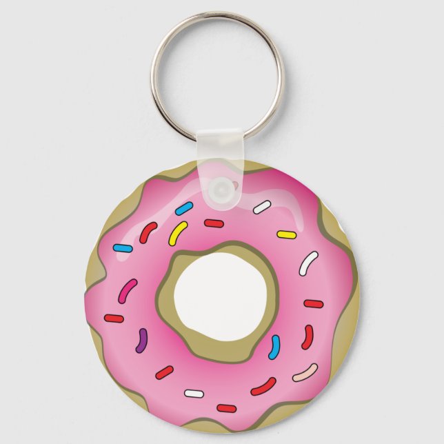 Yummy Donut mit Eisen und Sprinklen Schlüsselanhänger (Vorderseite)