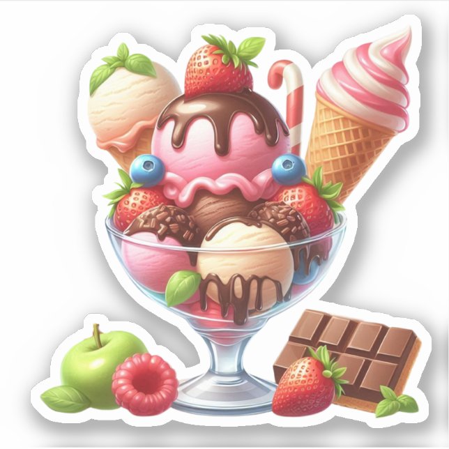Yummy-Eis Aufkleber (Vorderseite)