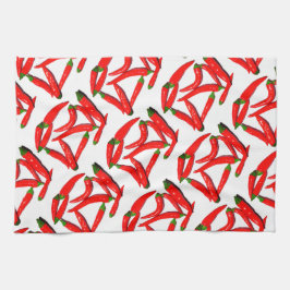 Yummy Hot Red Green Chili Pepper Geschirrtuch