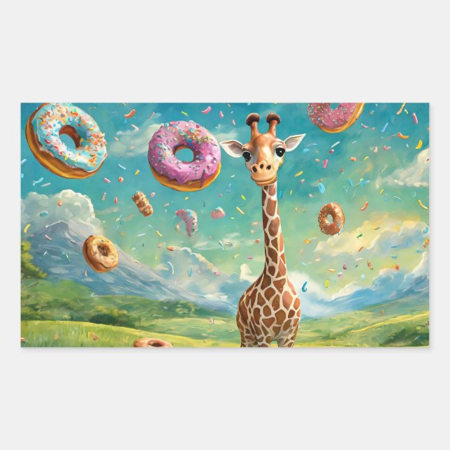 Yummy - I Liebe donuts Rechteckiger Aufkleber (Vorderseite)