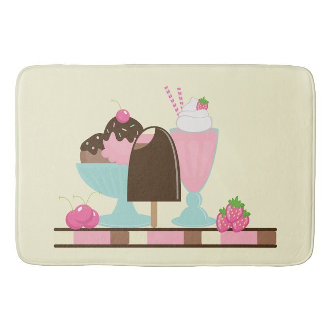 Yummy Ice Cream Desserts Badematte (Vorderseite)