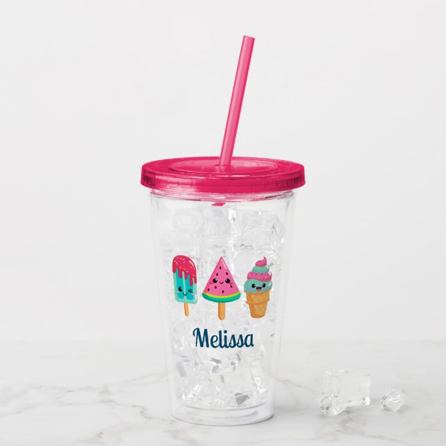 Yummy Ice Cream Trio Summer Vibe Acryltrinkbecher (Rückseite Ice)