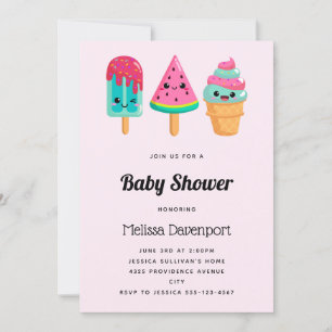 Yummy Ice Cream Trio Summer Vibe Baby Dusche Einladung