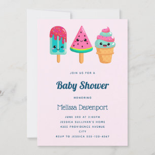 Yummy Ice Cream Trio Summer Vibe Baby Dusche Einladung