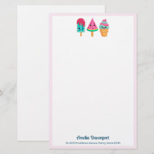 Yummy Ice Cream Trio Summer Vibe Briefpapier