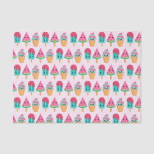 Yummy Ice Cream Trio Summer Vibe Seidenpapier