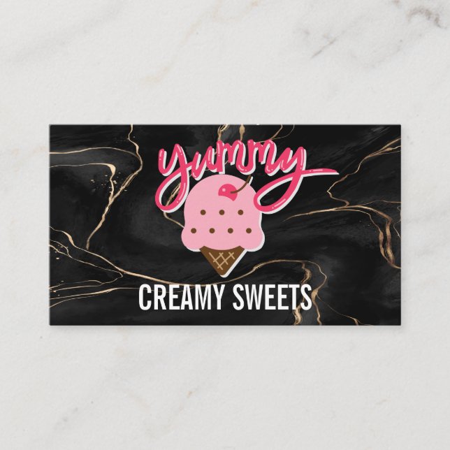 Yummy Ice Creme Logo Visitenkarte (Vorderseite)