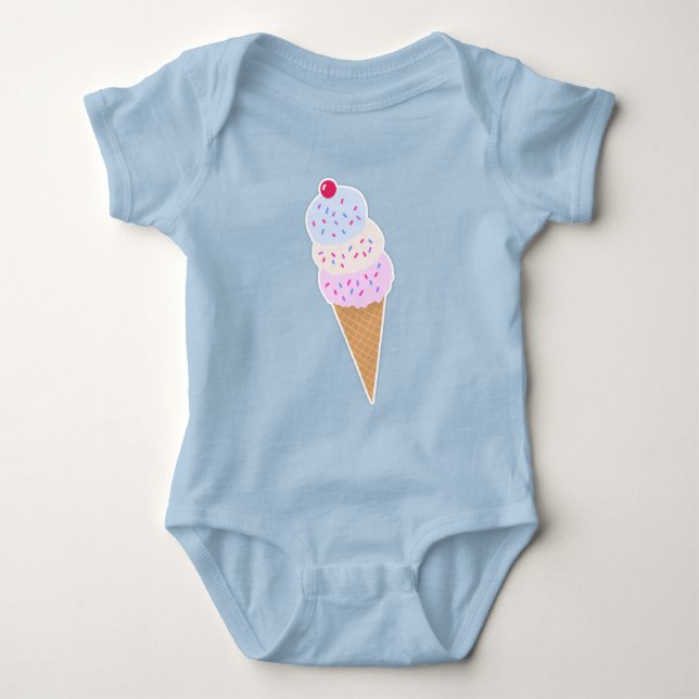 Yummy Icecream Cone Baby Jersey Bodysuit Strampler (Vorderseite)